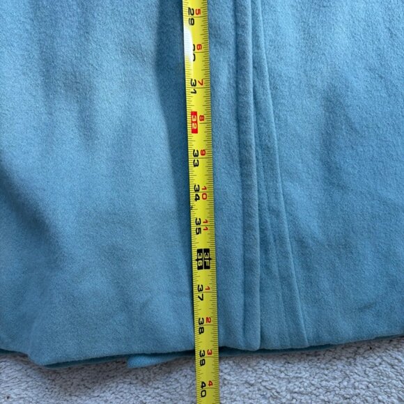 Vintage Teal Blue Wool Lined Dress Coat Cuffs - Picture 10 of 16